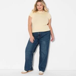 Wild Fable Womens Mid Rise Straight Jeans Size 12 Dark Wash Denim